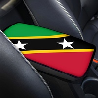 Protecteur d'accoudoir de voiture imprimé élégant, version fine, motif drapeau national de Sainte-Kitts et Nevis, coussin d'accoudoir de console centrale