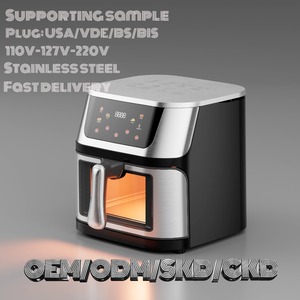 Harga pabrik Logo kustom 10L rumah tangga baja nirkarat keranjang listrik Digital Smart <span class=keywords><strong>oven</strong></span> Air Fryers dengan pegangan ganda - Product Image 2