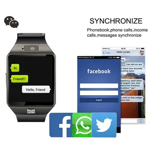 Smartwatch dz09 com tela touch, relógio inteligente com pulseira e câmera