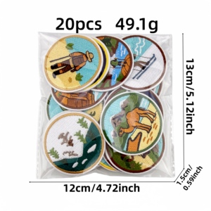 Patch brodé thermocollant style aventure pour vêtements, chapeaux, sacs à dos – Idéal pour le camping, le ski, la randonnée et la pêche - Product Image 4