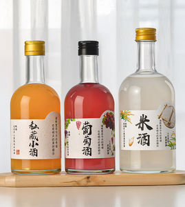 Bouteilles de vin de fruits écologiques étanches en verre transparent avec <span class=keywords><strong>bouchon</strong></span> Bouteilles vides en gros <span class=keywords><strong>pour</strong></span> boisson au vin de fruits - Product Image 3