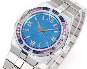 Montre mécanique automatique de sport pour homme de luxe de haute qualité avec lunette sertie de diamants, cristal saphir, acier inoxydable - Product Image 2