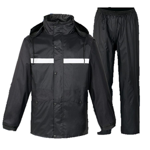 Impermeable Reflectante Moderno de Alta Calidad, Chaqueta de Lluvia de <span class=keywords><strong>2</strong></span> Piezas de Tela Oxford con Capucha de PVC, Ajuste Universal para Actividades al Aire Libre y Senderismo - Product Image 1