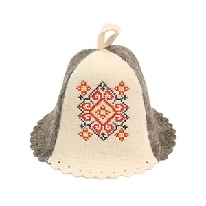 Casquette de sauna russe en feutre de laine originale de qualité supérieure avec logo brodé personnalisé pour hommes et femmes, idéale pour la sudation thermique et la vapeur. - Product Image 1