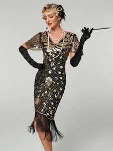 Deluxe Ladies 1920s Roaring 20s Flapper Gatsby Disfraz Negro/rojo Vestidos elegantes OEM 2024 Colección por encargo - Product Image 4