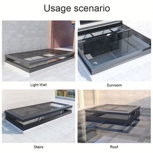 Đôi tráng men điện tự động dọc tăng cửa sổ cửa sổ trần nhà cửa sổ trời nhôm tầng hầm ánh sáng cũng <span class=keywords><strong>Shades</strong></span> - Product Image 4