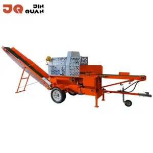 Newly JQ 30 tons firewood processor with log lift new 2023 gas engine fire wood processors hydraulic machine log splitter