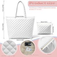 Ensemble de sacs fourre-tout matelassés pour femme, motif floral hawaïen Plumeria Hibiscus, légers, doux, avec pochette zippée, réutilisables pour la plage et les voyages