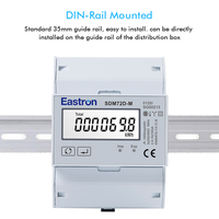 Compteur d'énergie intelligent bidirectionnel certifié MID Eastron SDM72D-M sur rail DIN, avec RS485 Modbus, pour solaires photovoltaïques et recharge de véhicules électriques