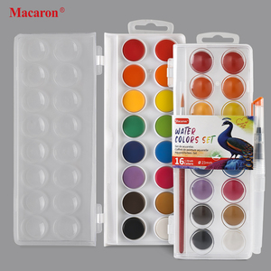 Ensemble de peintures à l'eau Macaron de 12/16/36 couleurs, peintures pigmentées pour papier et toile, pour étudiants - Product Image 4