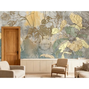 <span class=keywords><strong>Mural</strong></span> móvil Fondo texturizado moteado Pintado a mano Otoño Colorido Hojas tropicales Papel tapiz - Product Image 4