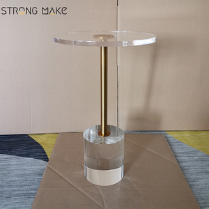 Tavolino da Martini moderno in acrilico trasparente a gamba singola fine cochees trasparente tavolino rotondo in acrilico laterale piccolo <span class=keywords><strong>per</strong></span> soggiorno - Product Image 3