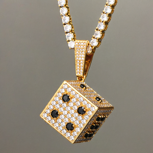 Men's Brass <b>Chain</b> Necklace with Black <b>Compass</b> Pendant Rhodium Plated Hip Hop Party Jewelry - Product Image 2