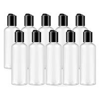 3oz 4oz 5oz 6oz 8oz Shampooing Lotion Soins des cheveux 100ml Bouteilles à disque de presse en plastique PET avec bouchons à disque rabattable or argent blanc noir