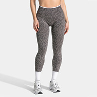 Nouveaux leggings de sport sans couture à imprimé léopard pour yoga, fitness, gym, avec logo personnalisé