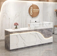 Simple moderne société réception Salon de beauté réception magasin de vêtements caissier barre d'angle lumière lumineuse avec comptoir