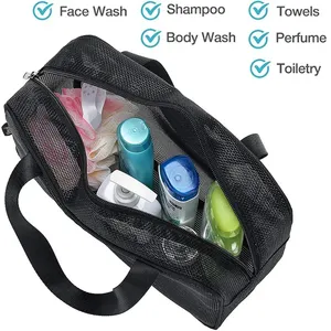 Mesh Double Handles Zipper <b>Shower</b> Caddy Tote Bag Cosmetic <b>Storage</b> Multifunctional Large Capacity Portable for Organizer - Product Image 2