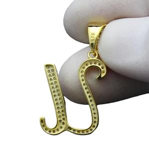 Colgante con Letra U, Colgante de Diamante Moissanite sin Cadena, Plata de Ley 925, Estilo Iced Out, Regalo de Cumpleaños, Colgante con Letra - Product Image 3