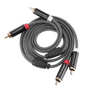Cable de audio trenzado Focanden 2 a 2 RCA con revestimiento de nailon, macho a macho, para conexión de audio y video - Product Image 4