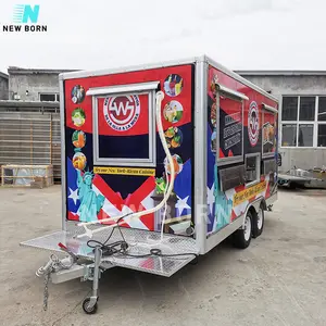 Aangepaste Food Truck Mobiele Food Trailer Gegalvaniseerde Fastfood Karren