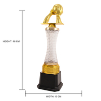 Trophée de football en plastique, vente directe d'usine JINZUN, trophée unique pour le meilleur gardien de but de la ligue de football, design unique