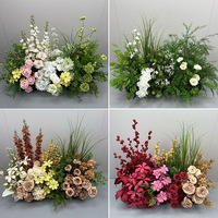 Allée de mariage artificielle soie fleur rangée décoration scène arrangement floral zone de bienvenue fausses fleurs affichage réaliste
