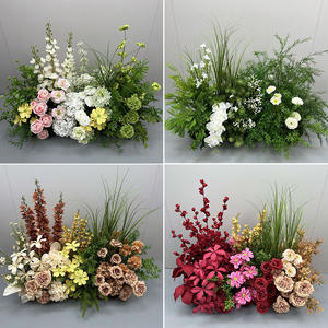 Allée de mariage artificielle soie fleur rangée décoration scène arrangement floral zone de bienvenue fausses fleurs affichage réaliste - Product Image 2