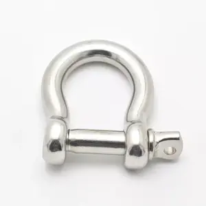US Type G209 304 Stainless Steel Screw Anchor Lifting Pin Anchor Bow Shackle