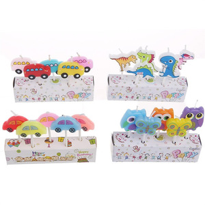 Cartoon Car Birthday Candles For Kids Party Cake Decorations Colorful Design <b>Paraffin</b> Material Single Wick - Product Image 5
