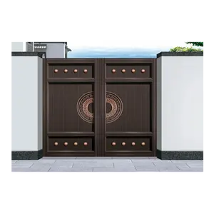 Maison Jardin Barrières de Sécurité de Luxe Grille Coulissante Balançoire Entrée Aluminium Porte Principale <span class=keywords><strong>en</strong></span> Fer Forgé Designs avec <span class=keywords><strong>Serrure</strong></span> Intelligente - Product Image 1