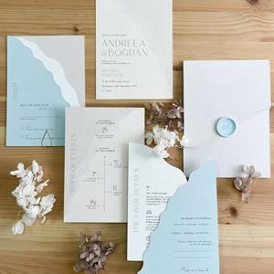Custom Wedding Invitations Including Invitation <strong>Card</strong> <strong>RSVP</strong> <strong>Card</strong> Itinerary <strong>Card</strong> Art Paper with Digital Printing - Product Image 1