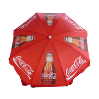Design gratuit pas cher publicité extérieure impression de logo personnalisé soleil extérieur Coca Cola Parasol jardin plage pliant parapluie marketing