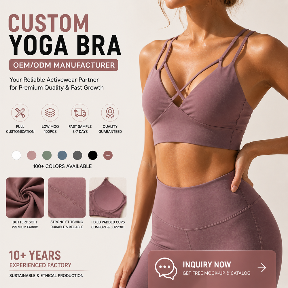 OEM & ODM Women's Breathable Lightweight Strappy Cross Back High Support Quick Dry Workout Yoga Gym Activewear Sports Bra Top