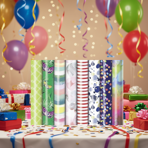 ZOEWIE Gift <b>Wrap</b> 5m x 70cm Presenta Pack Of 50 Party Supplies - Product Image 3