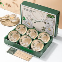 Bol et baguettes en céramique de style différent pour la maison, l'hôtel, le restaurant, bols bohèmes/japonais, ensembles de vaisselle pour coffret cadeau