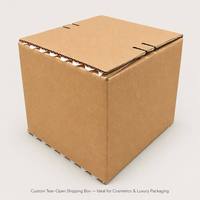 Caja de Cartón Corrugado con Tira Roja para Abrir, Impresión Personalizada, Embalaje para Regalos y Cosméticos
