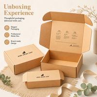 Boîtes d'expédition en carton ondulé kraft recyclables pour l'e-commerce, personnalisées avec logo, pour vêtements, avec impression OEM.