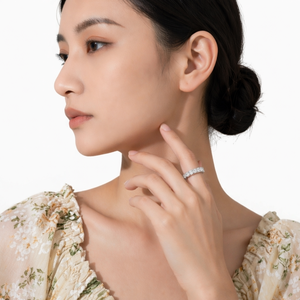 Anillo de Eternidad de Circonita Cúbica de Una Sola Hilera de 4mm, Chapado en Oro Real, Apilable, Estilo Hip Hop, para <span class=keywords><strong>Mujer</strong></span>, Venta al por Mayor - Product Image 2