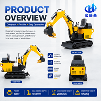 Excavator Mini HAIMOOO Bekas 1 Ton, Mesin Penggali Hidrolik, Motor Gear PLC, untuk Pertanian, Kebun, Konstruksi, Efisiensi Tinggi, Garansi 1 Tahun