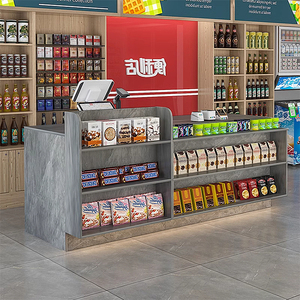 Balcão de Checkout de Luxo Moderno Minimalista Mais Vendido para Lojas de Cosméticos Modernas Mesa de Caixa de Madeira para Supermercado - Product Image 2