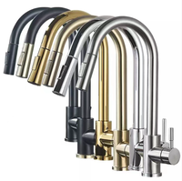 Robinet télescopique de lavage chaud froid de robinet de cascade de pluie de cuisine professionnelle pour l'évier
