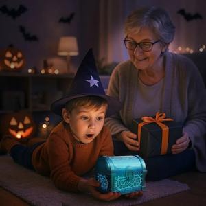 Projecteur de Veilleuse Boîte au Trésor avec Haut-parleur et Bruit Blanc – Machine Tout-en-un pour Enfants, Lumière d'Ambiance pour Chambre à Coucher - Product Image 3