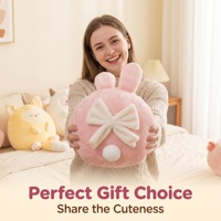 Peluches douces rondes de 45 cm, série animaux, jouets en peluche moelleux à poils courts, 4 styles : Lapin rose, Renard jaune, Mouton blanc, Cochon rose