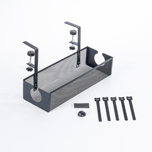 Vassoio Portacavi in Rete Metallica Senza Foratura per Gestione Cavi Sotto la Scrivania, Organizzatore per Cavi da Scrivania per Casa e Ufficio, Scrivania Regolabile in Altezza - Product Image 1