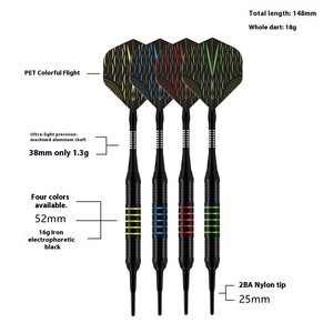 소프트 팁 다트 세트 알루미늄 샤프트 전문 다트 플라스틱 팁 세트 2BA 교체 팁 - Product Image 2