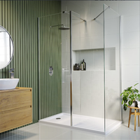 Paroi de douche en verre trempé cannelé Oumeiga 90*200cm, design moderne sans cadre, épaisseur 8mm pour salle de bain ou hôtel