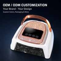 Lampe à ongles UV LED personnalisée OEM ODM, haute puissance, séchage rapide, résultats professionnels uniformes, panneau en cristal de strass, 3 réglages de minuterie