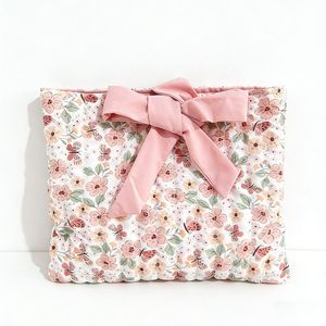 Bolsa de Maquillaje Multifuncional Personalizada, Bolsos Tote Acolchados Florales con Lazo y Cordón - Product Image 6