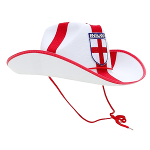 Haiwin Party Cheap Wholesale UK Flag Image Outdoor Fashion <b>Western</b> Football England Cowboy <b>Hat</b> Unisex 100% Polyester - Product Image 1