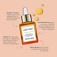 Huile Visage Éclat Vitamine C Curcuma Anti-Rides Logo Personnalisé Éclaircissante Hydratante Légère Absorption Instantanée Raffermissante